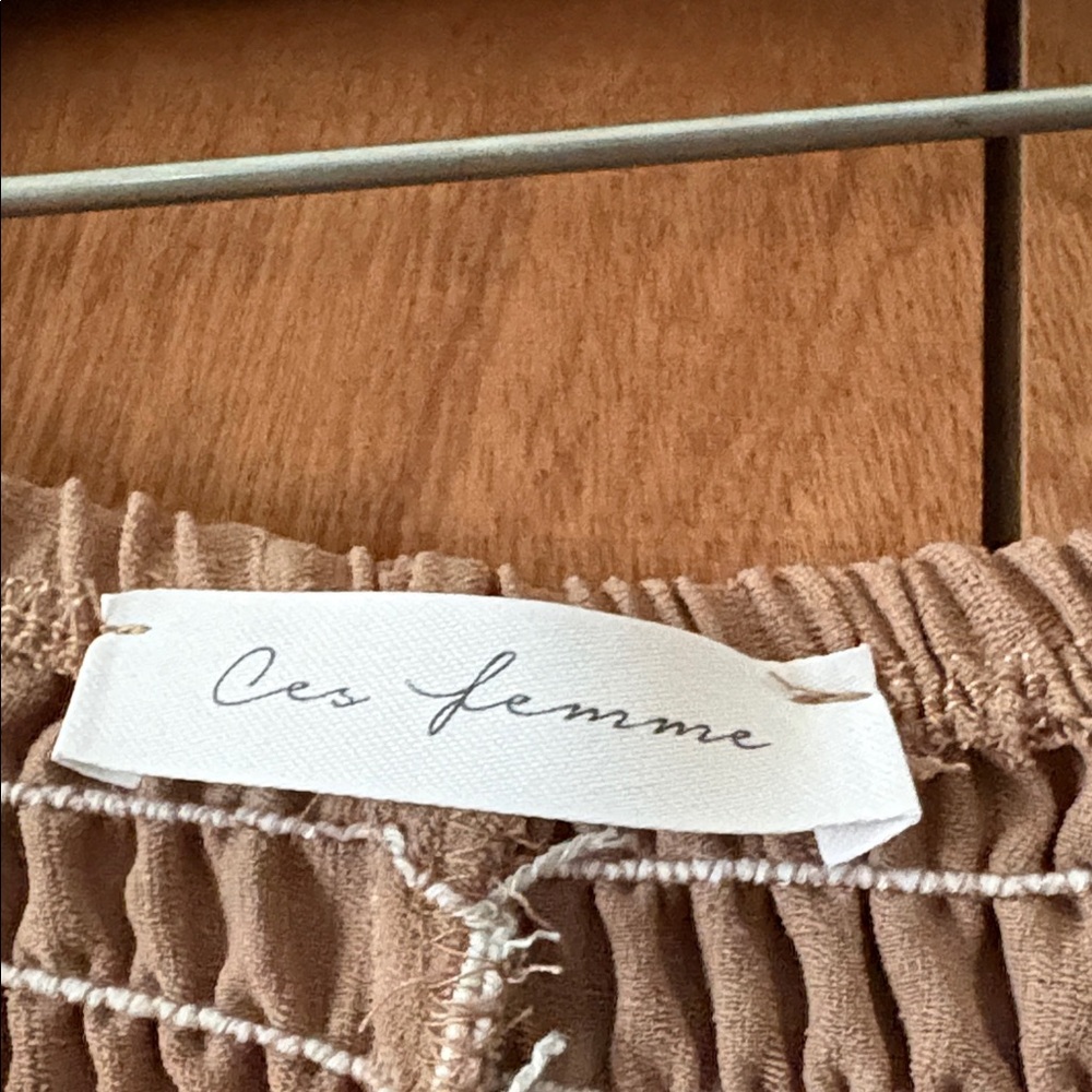 Elegant Tan Tiered Strapless Dress - Picture 2 of 6
